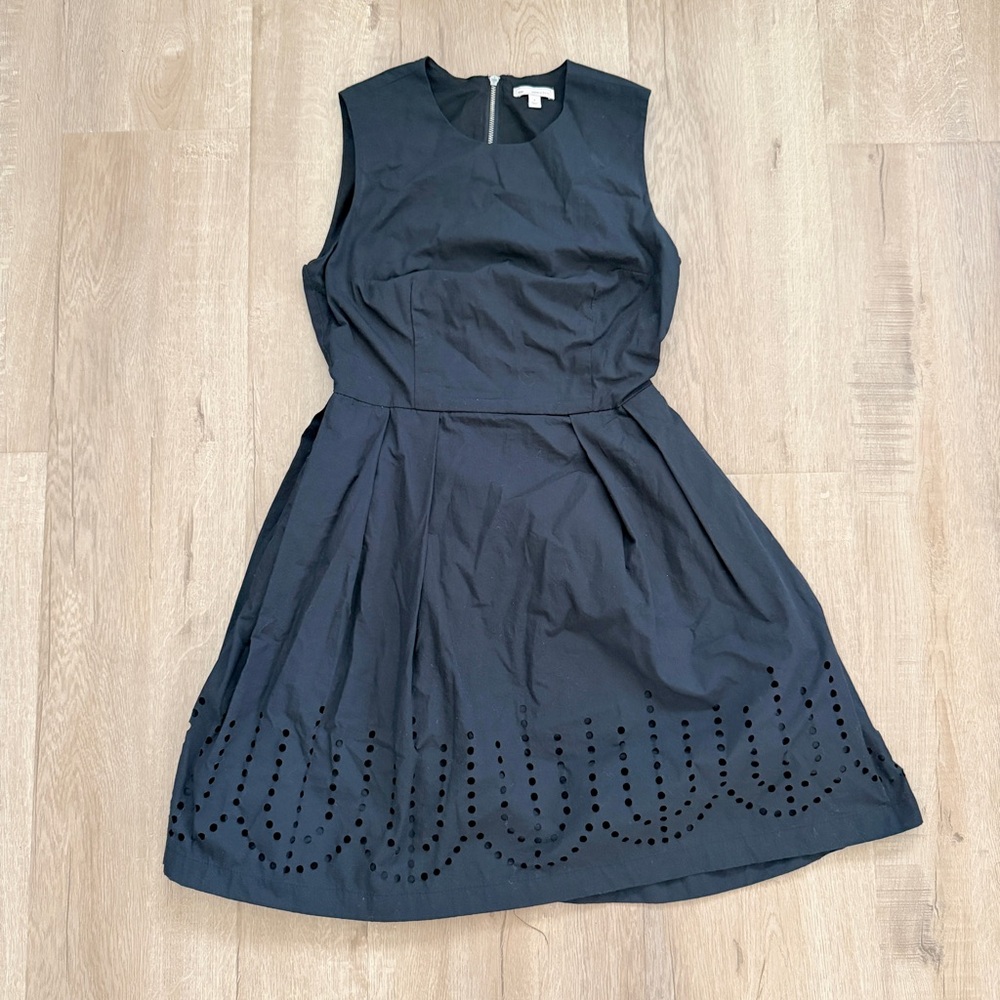 Gap Womens Dress Summer Sleeveless Eyelet Hem A-line Skirt Cotton Black Size 0